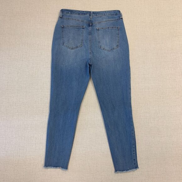Forever 21 Skinny Jeans Womens 31 Blue Distressed Stretch Denim High Rise Pants - Picture 3 of 10